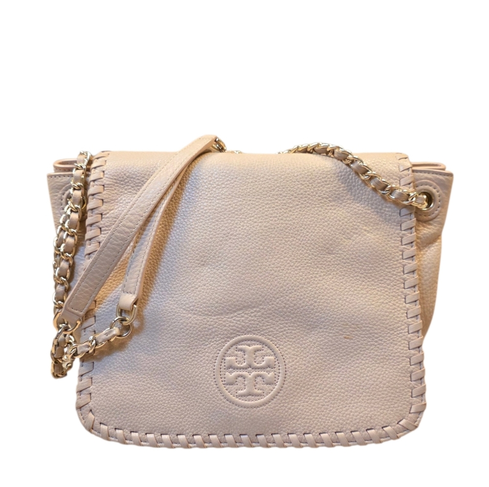 Tory Burch Marion Flap Whipstich Leather Purse
